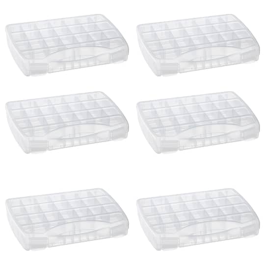 6 Pack: Large Adjustable Compartment Bead Storage Box with Handle by Bead Landing™